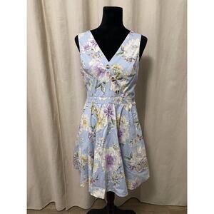 Maimi Blue Floral Ruffle Spring Mini Sz M